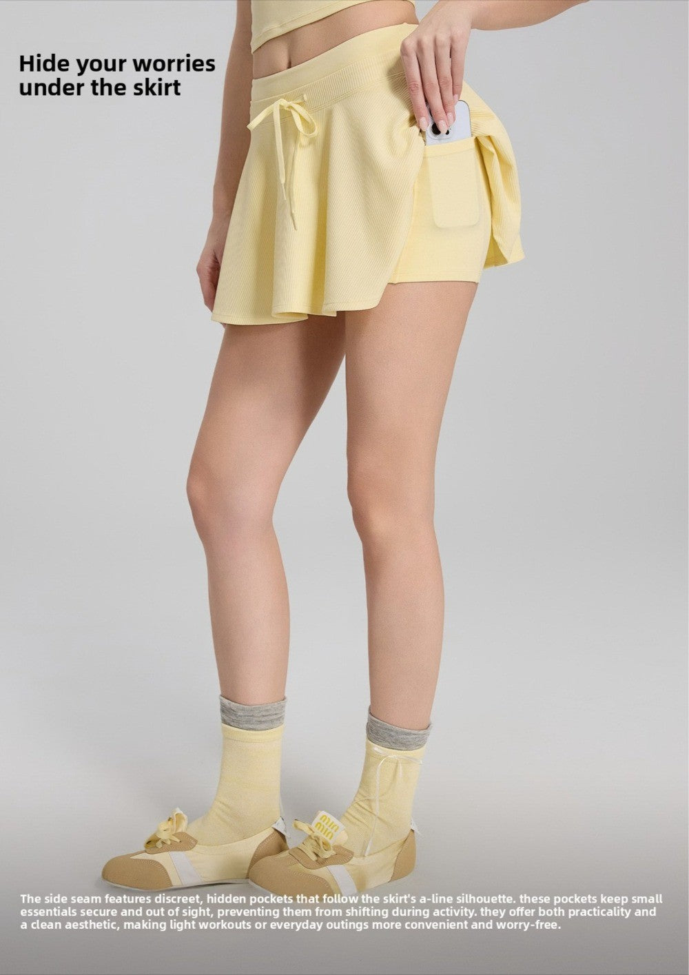 High Waist Abdominal Sports Short Skirt, Quick Drying Running Short DQ5942