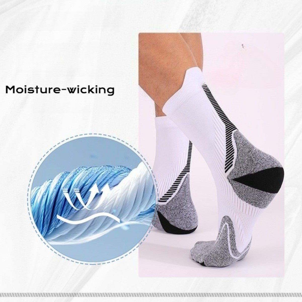 5 Pack Cycling Socks for Men - Sports Socks Sweat Absorption - Running Socks