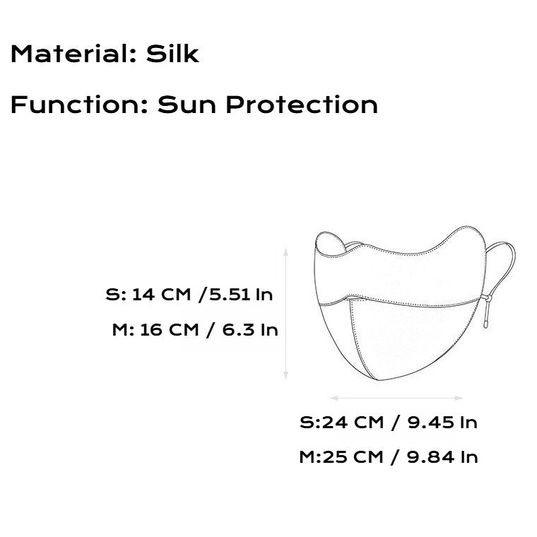 Women's Summer Silk Sun Protection Mask, Breathable UV Protection Silk