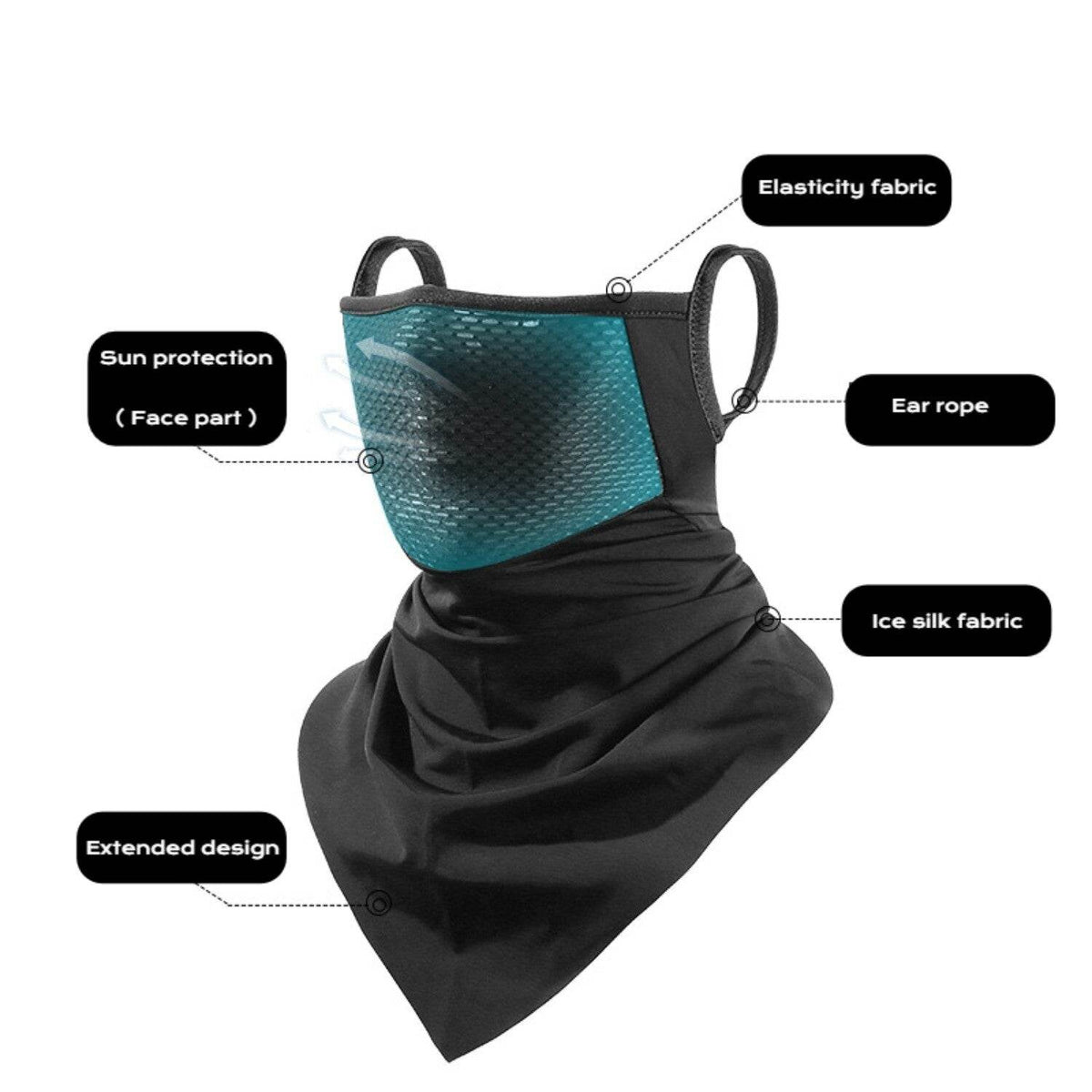 Summer Balaclava Face Mask for Men Women - Cooling Neck Gaiter Bandana Mask - Movagear