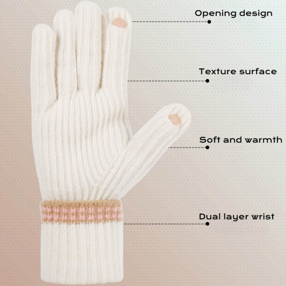 Winter Beanie Hat + Scarf + Gloves Set for Women - Movagear