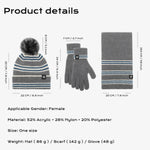 Winter Beanie Hat + Scarf + Gloves Set for Women - Movagear