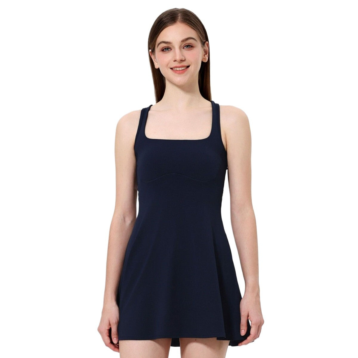 Women's Sports Dress Built in Shorts and Bra - Tennis Dress for Outdoor Running