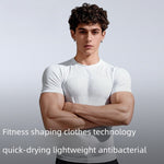 Running Tops - Men's Fitness Activewear Tops Summer Seamless Sport Short Sleeves Cloth