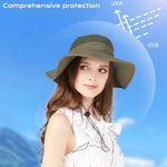 Summer UPF50+ Wide Brim Bucket Hat for Unisex UV Protection Breathable Sun Hat