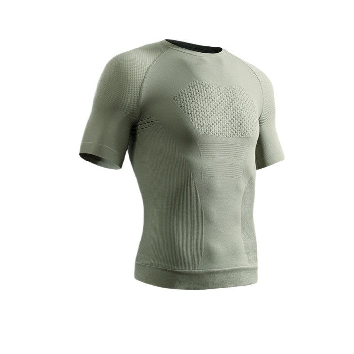 Running Tops - Men's Fitness Activewear Tops Summer Seamless Sport Short Sleeves Cloth