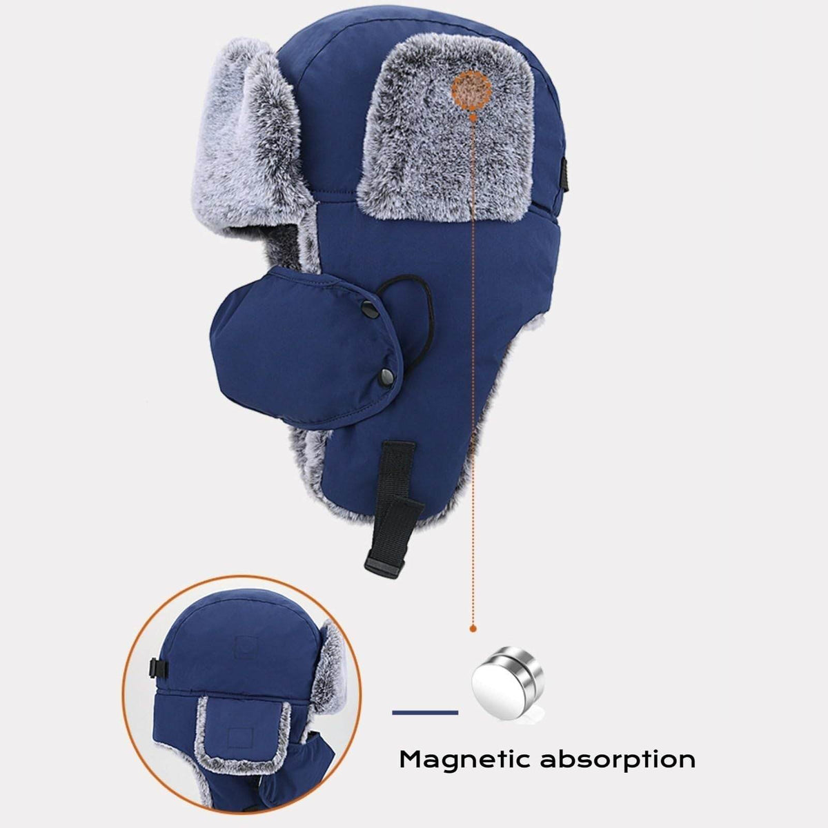 Faux Fur Trapper Hats with Magnetic Absorption - Movagear