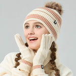 Winter Beanie Hat + Scarf + Gloves Set for Women - Movagear