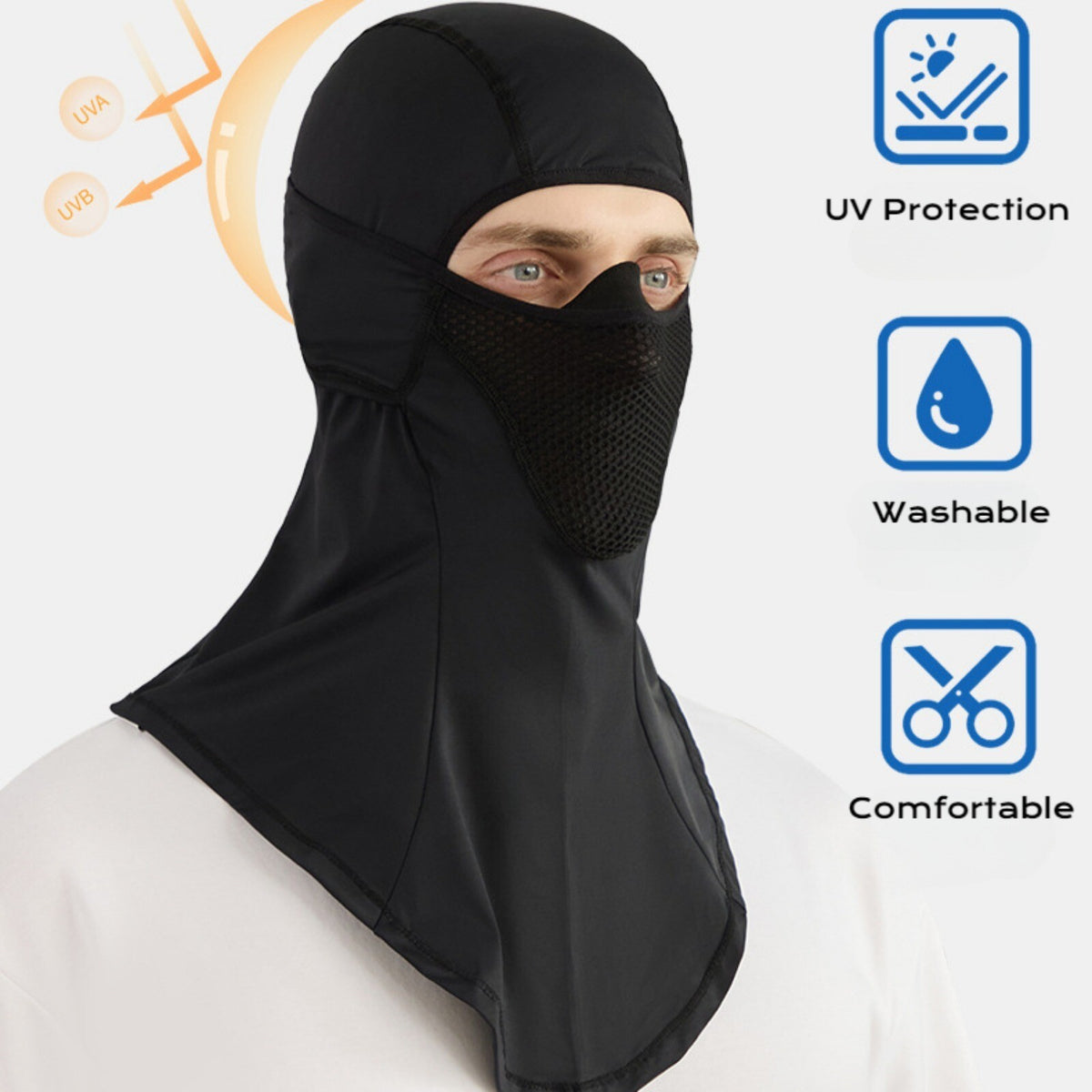 Summer Balaclava for Men Women - UV Protection Face Mask for Cycling Outdoor