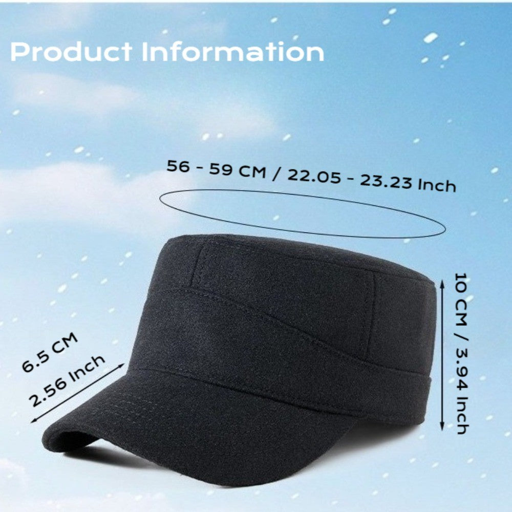 Winter Wool Blend Fabric Hat for Men