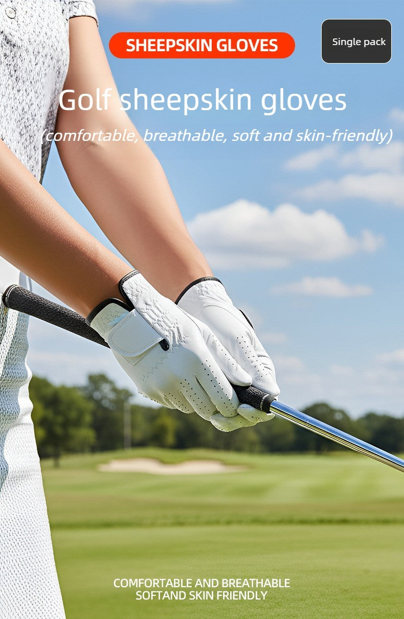 Golf Gloves for Men Women - Sheepskin Breathable Golf Gloves for Left Hand