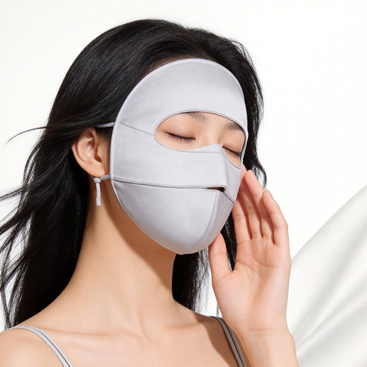 Real Silk Sun Protection Mask for Women Full Face Breathable UV Protection Mask