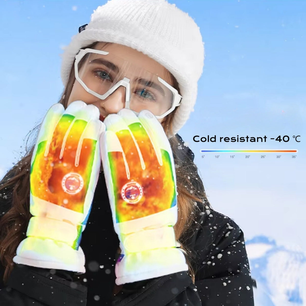 Winter Ski Gloves for Men Women - Thermal Snow Gloves for Cycling Skiing Sport