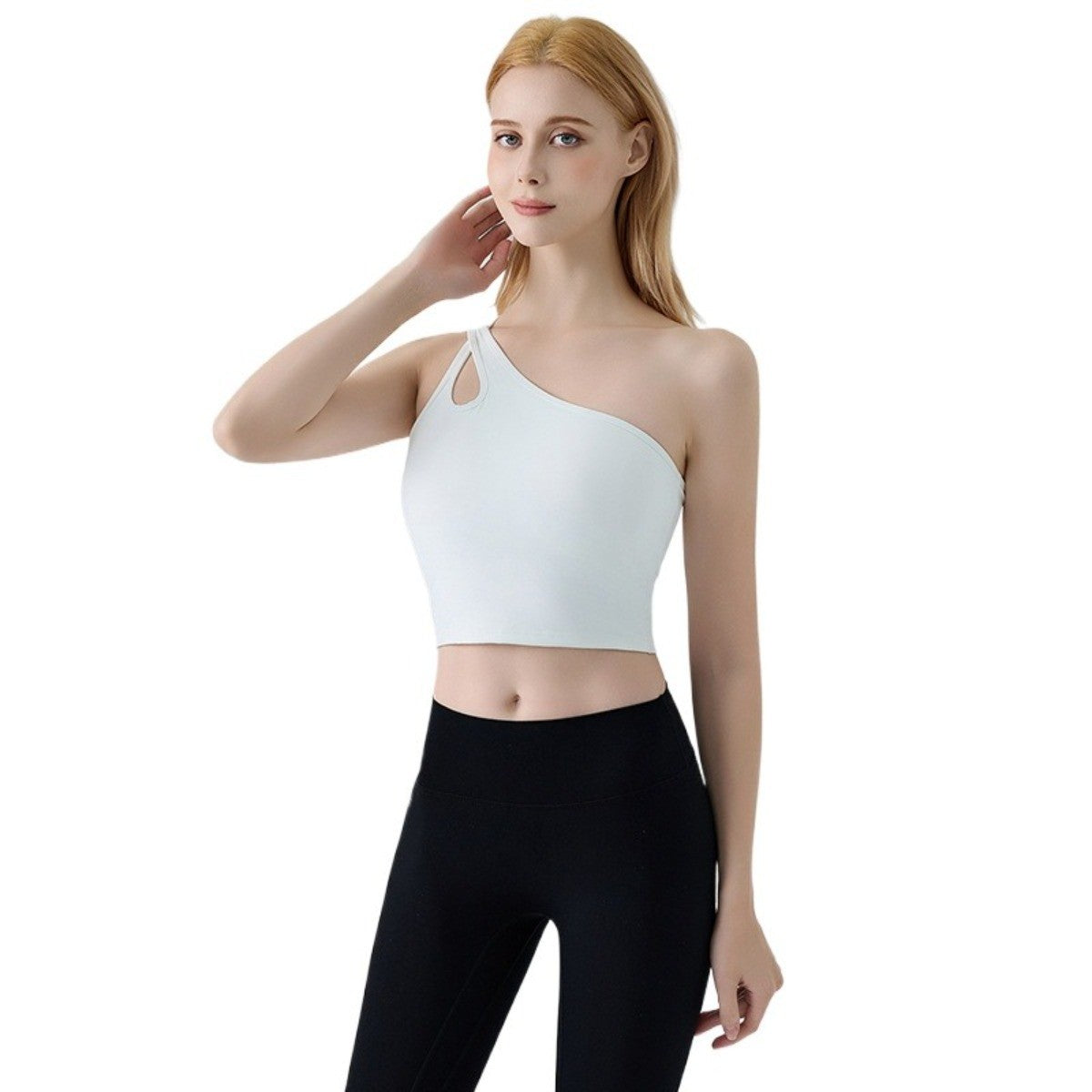 Single Shoulder Crossbody Sports Vest for Women - Running Quick Drying Yoga Bra