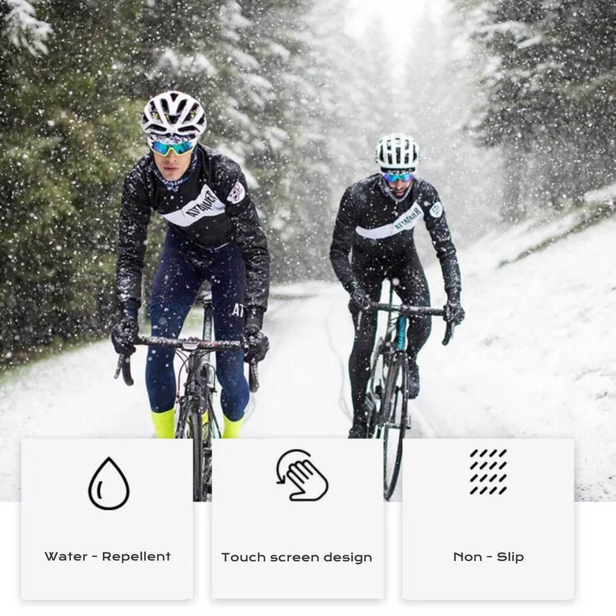 Men Thermal Windproof Waterproof Winter Cycling Gloves Touch Screen Warm Mittens - Movagear