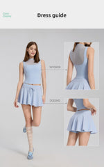 High Waist Abdominal Sports Short Skirt, Quick Drying Running Short DQ5942