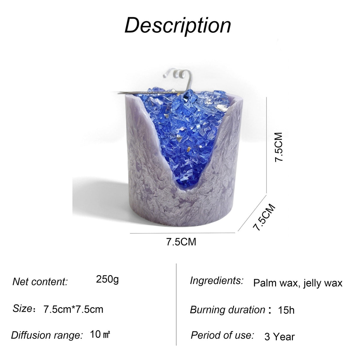 Handmade Aromatherapy Candles - Crystal Shaped Candles Bedroom Ornament Candles