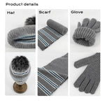 Winter Beanie Hat + Scarf + Gloves Set for Women - Movagear