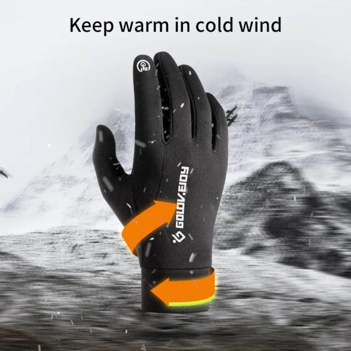 Men Thermal Windproof Waterproof Winter Cycling Gloves Touch Screen Warm Mittens - Movagear