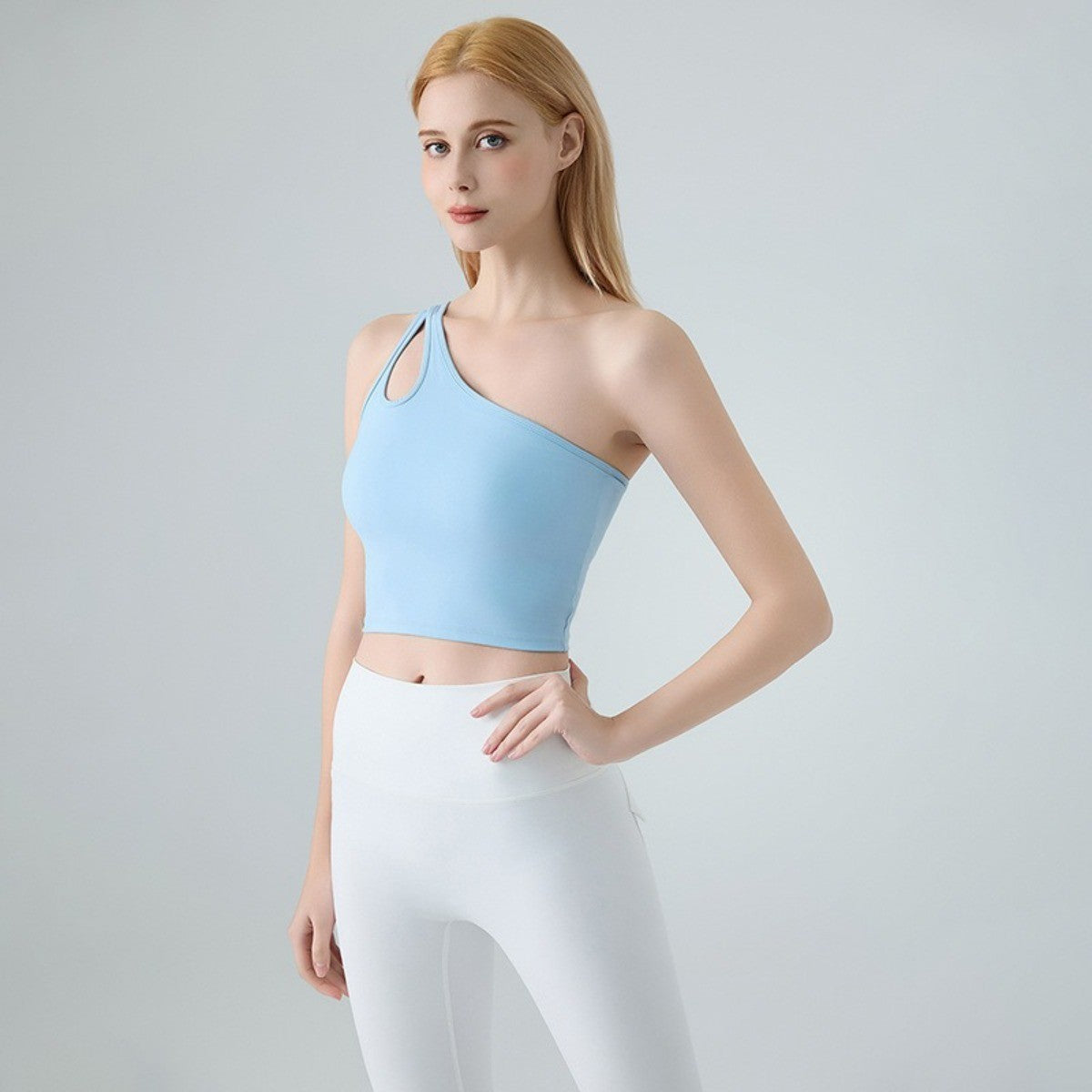 Single Shoulder Crossbody Sports Vest for Women - Running Quick Drying Yoga Bra