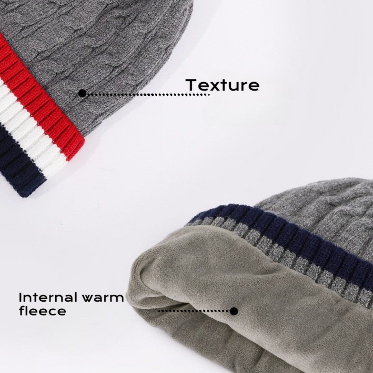Winter Hat for Men Women Thermal Beanie Hat with Internal Fleece - Knitted Hat