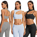 Women's Shoulder Strap Inclined Shoulder Yoga Bra - Fitness Yoga Back Sports Bra