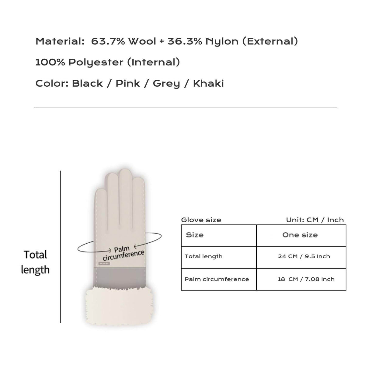 Wool Blend fabric Glove for Women - Movagear