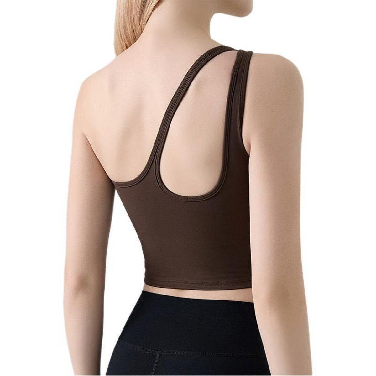 Single Shoulder Crossbody Sports Vest for Women - Running Quick Drying Yoga Bra