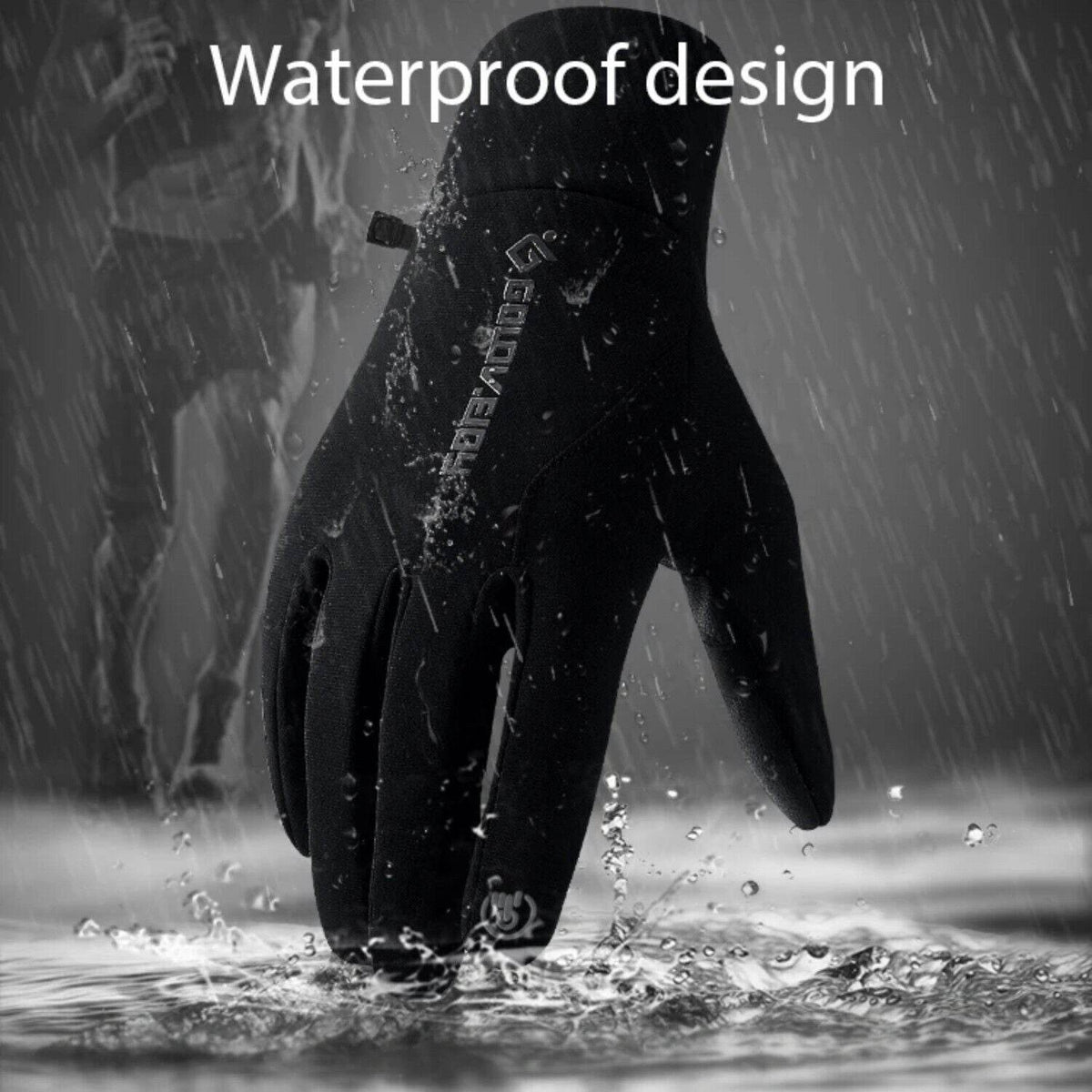 Men Thermal Windproof Waterproof Winter Cycling Gloves Touch Screen Warm Mittens - Movagear