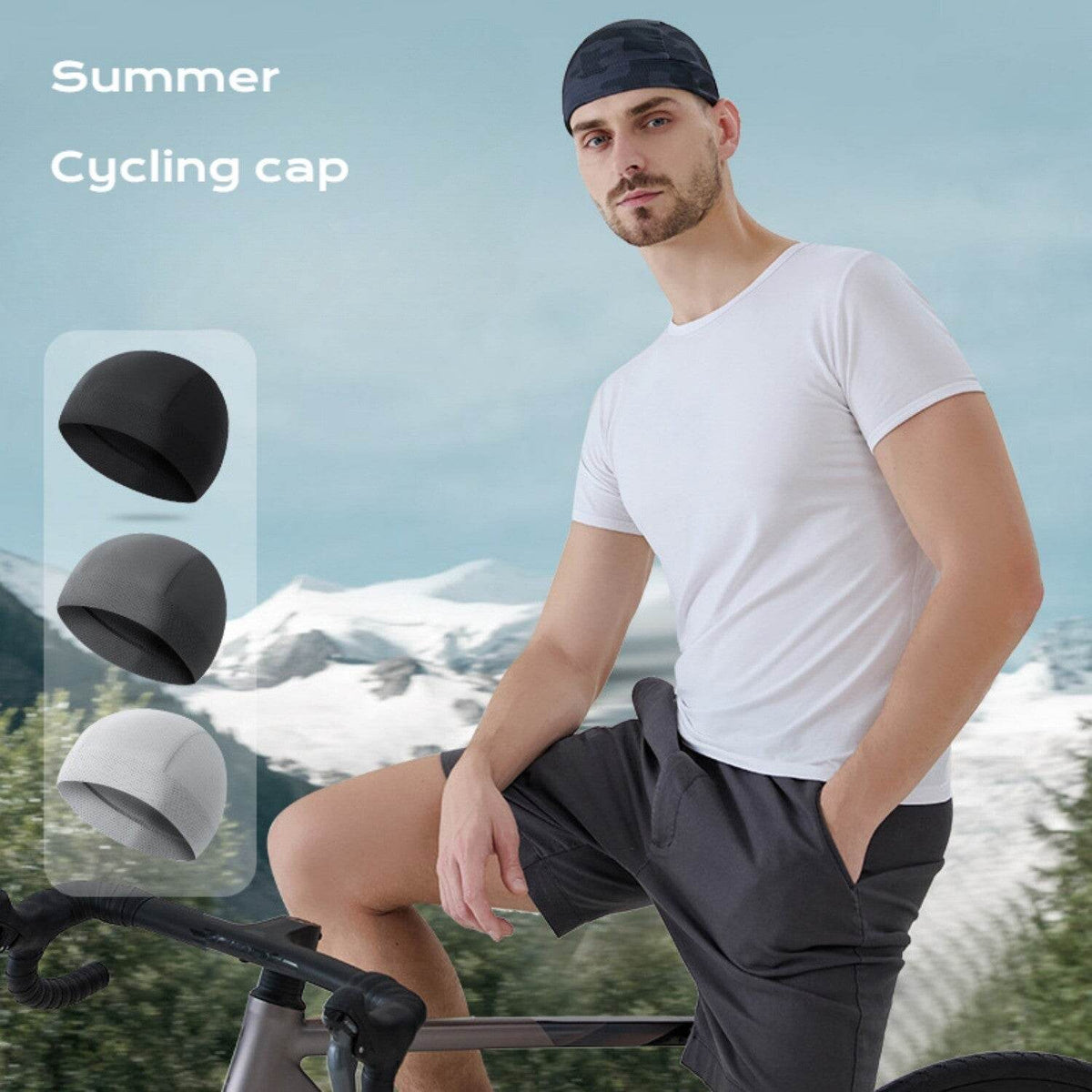 Summer Skull Caps Helmet Liner for Men Women, Ice silk Cycling Caps Beanie - Movagear