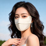 Women's Summer Silk Sun Protection Mask, Breathable UV Protection Silk