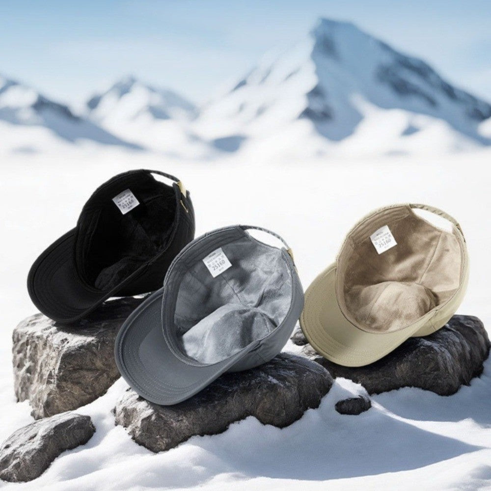 Winter Baseball Cap with Fleece - Thermal Windproof Baseball Cap for Men Women