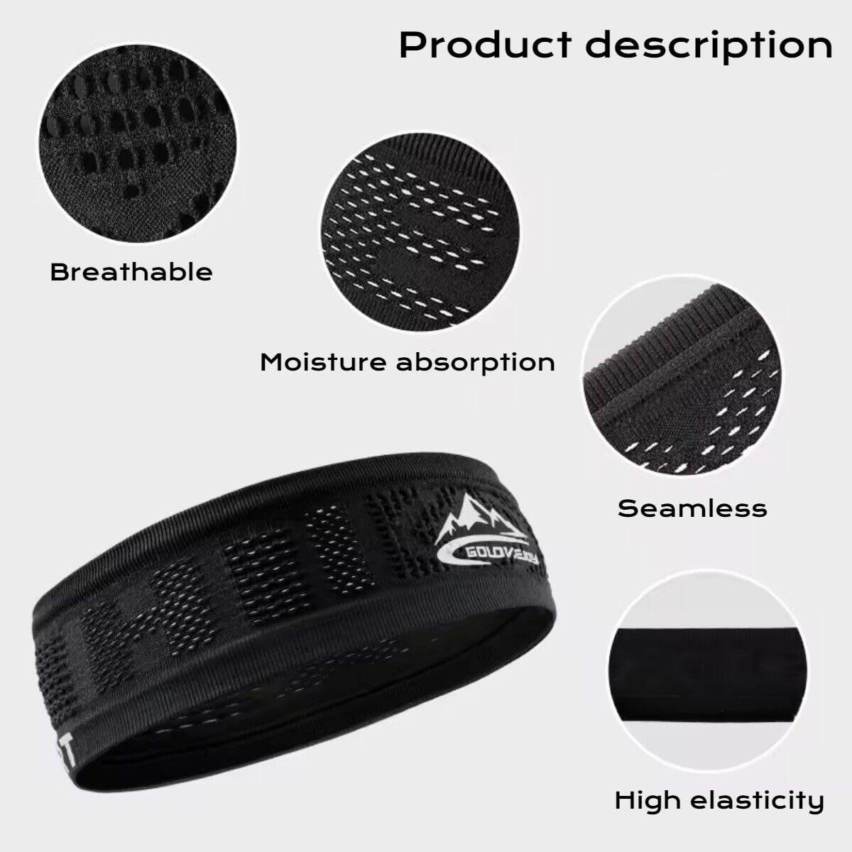 Sports Headband for Unisex - Outdoor Running, Fitness Sweat Wicking Headband - Movagear