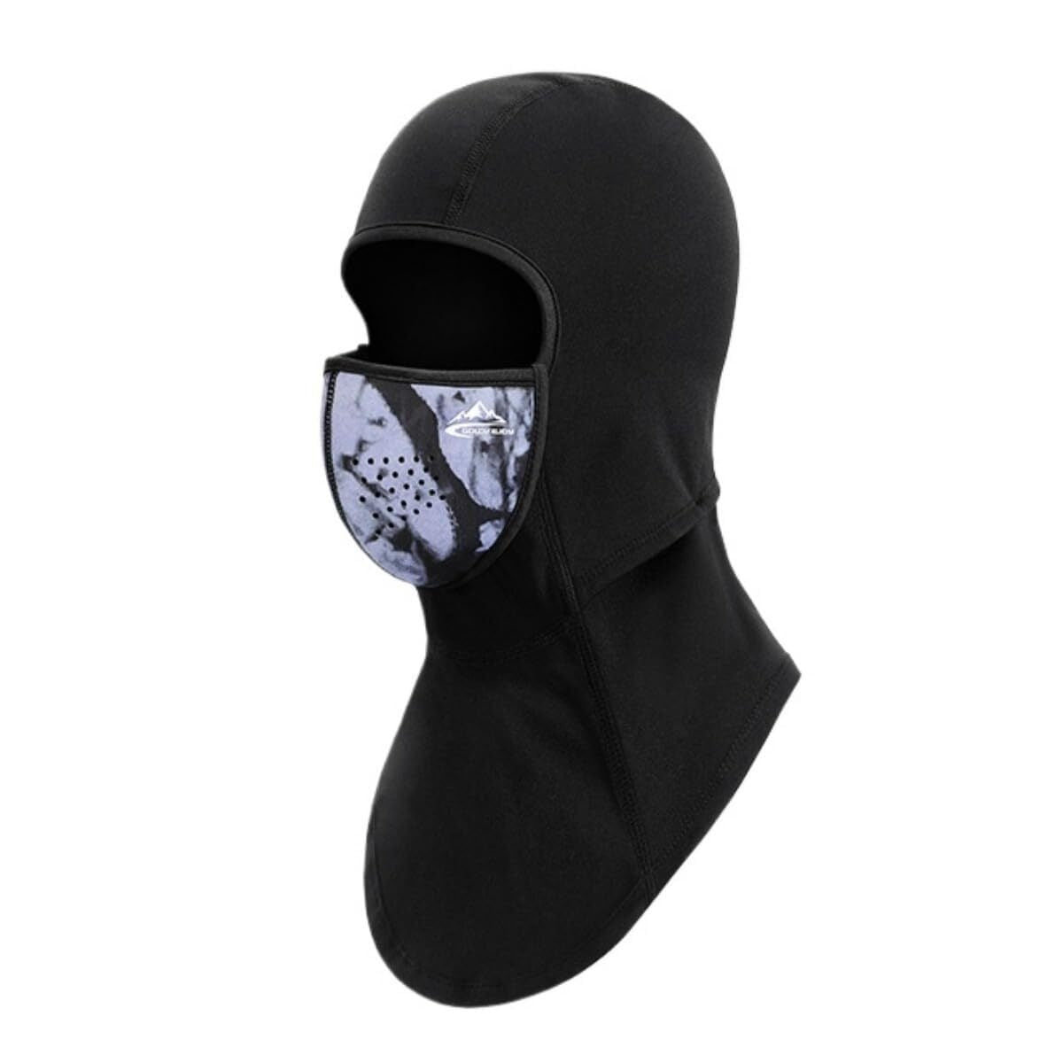 Movagear black winter balaclava with magnetic mask featuring breathable camo face cover