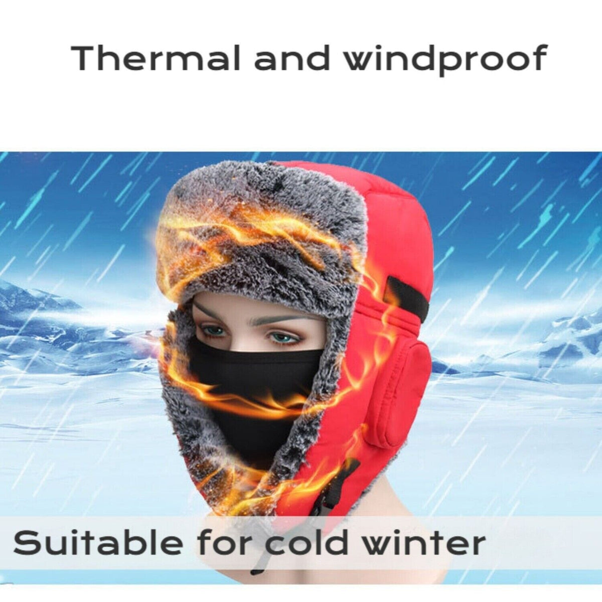 Winter Trapper Hat - Faux Fur Ear Flap Warm Aviator Cap For Men Women Outdoor