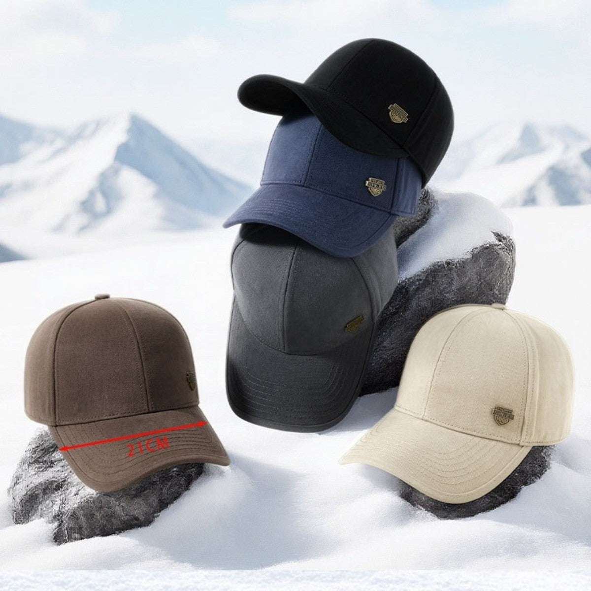 Winter Baseball Cap for Men Women - Adjustable Thermal Baseball Cap