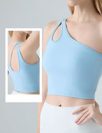 Single Shoulder Crossbody Sports Vest for Women - Running Quick Drying Yoga Bra