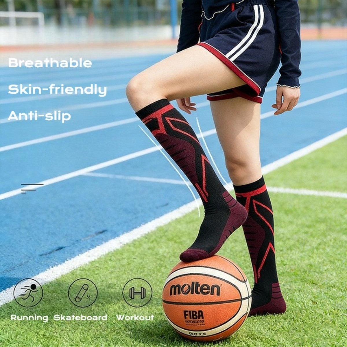 Sports Compression Socks for Outdoor Running - Calf Compression Workout Socks