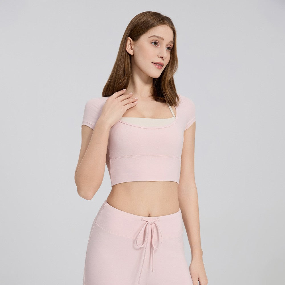 Spring Fall Yoga Bra - Fixed Cup Running Slim Fit Sports Bra Top - DX5956