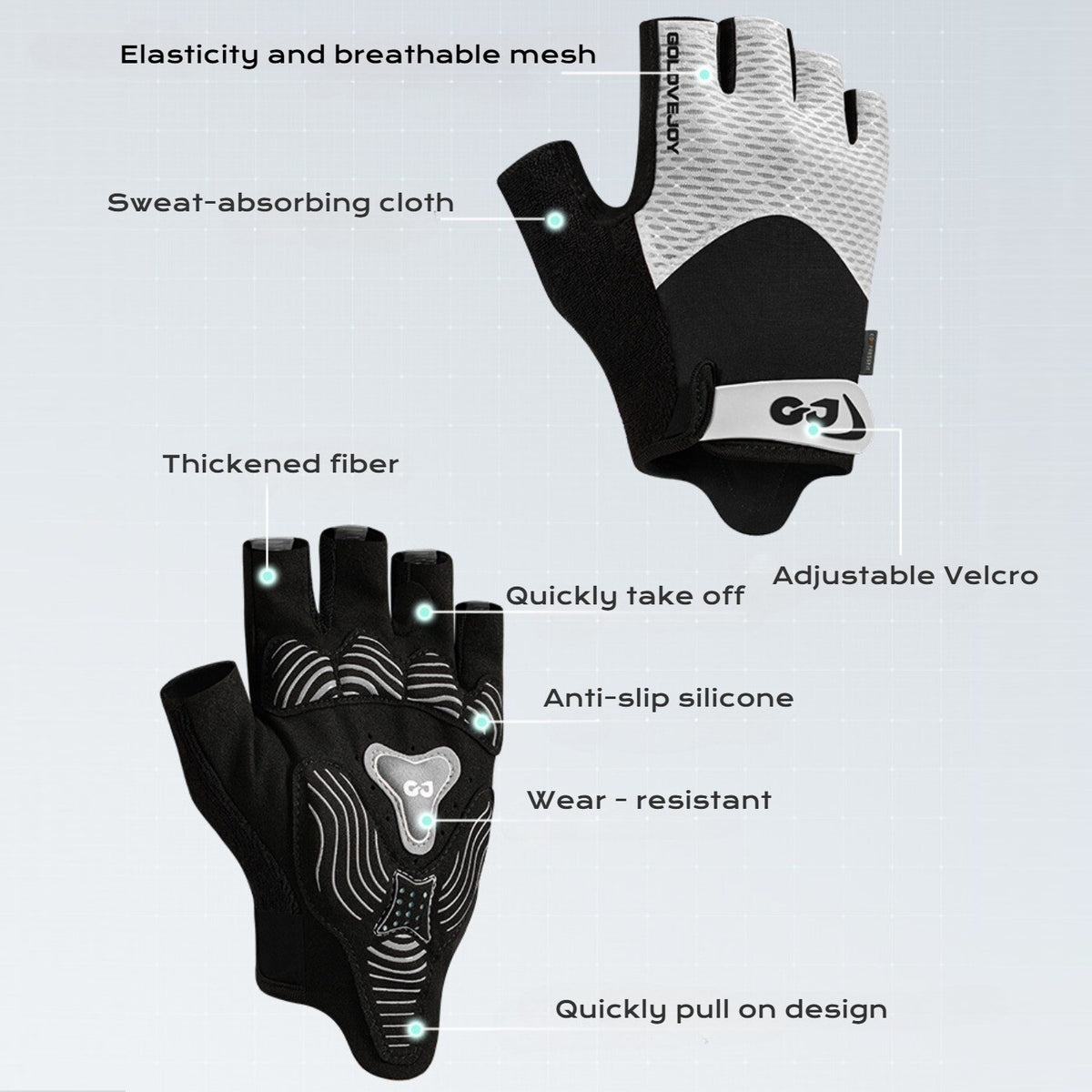 Cycling Gloves for Men Women - Shock Absorption Biking Gloves - Anti-Slip Glove