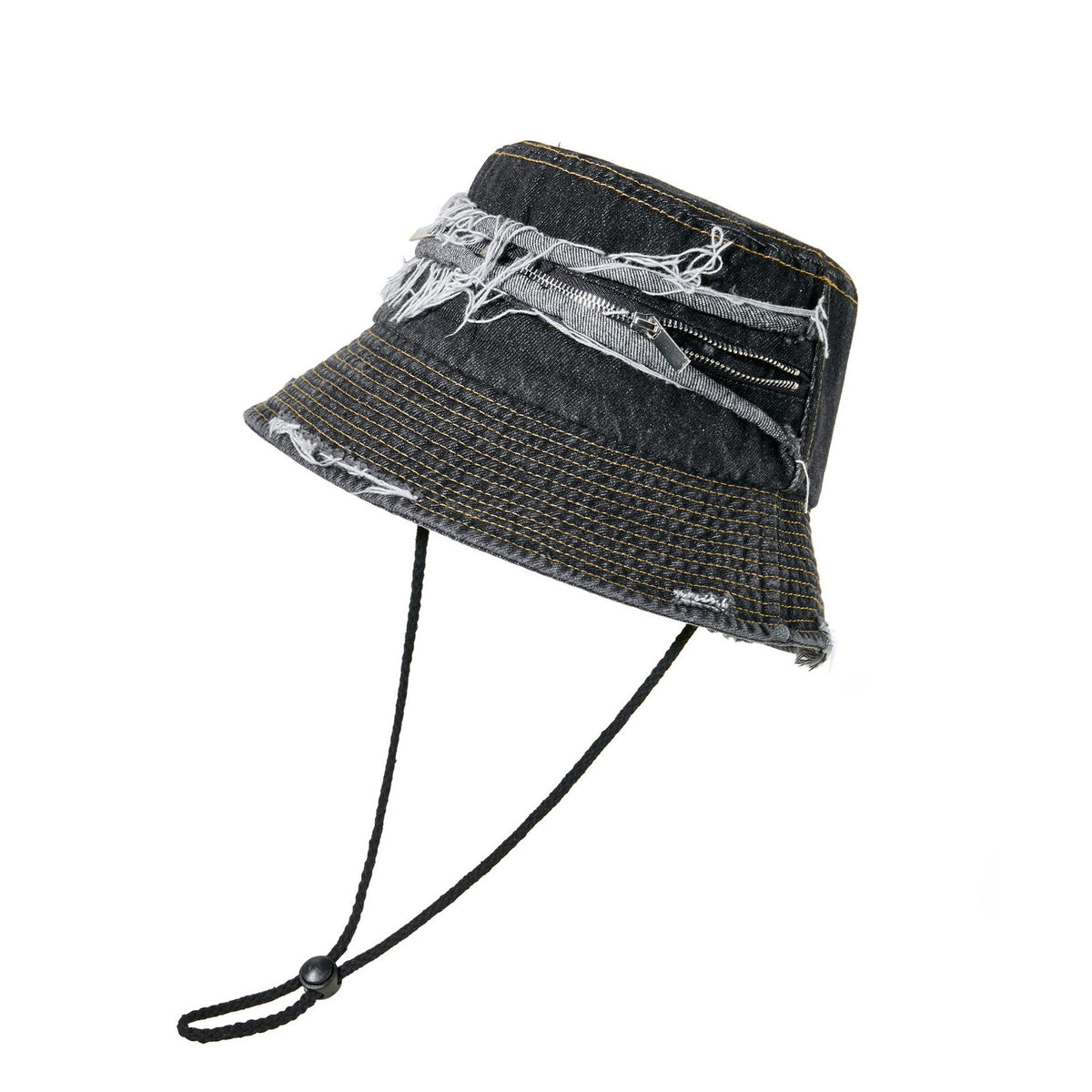 Cotton Bucket Hat for Men Women - Zipper Sun Protection Hat