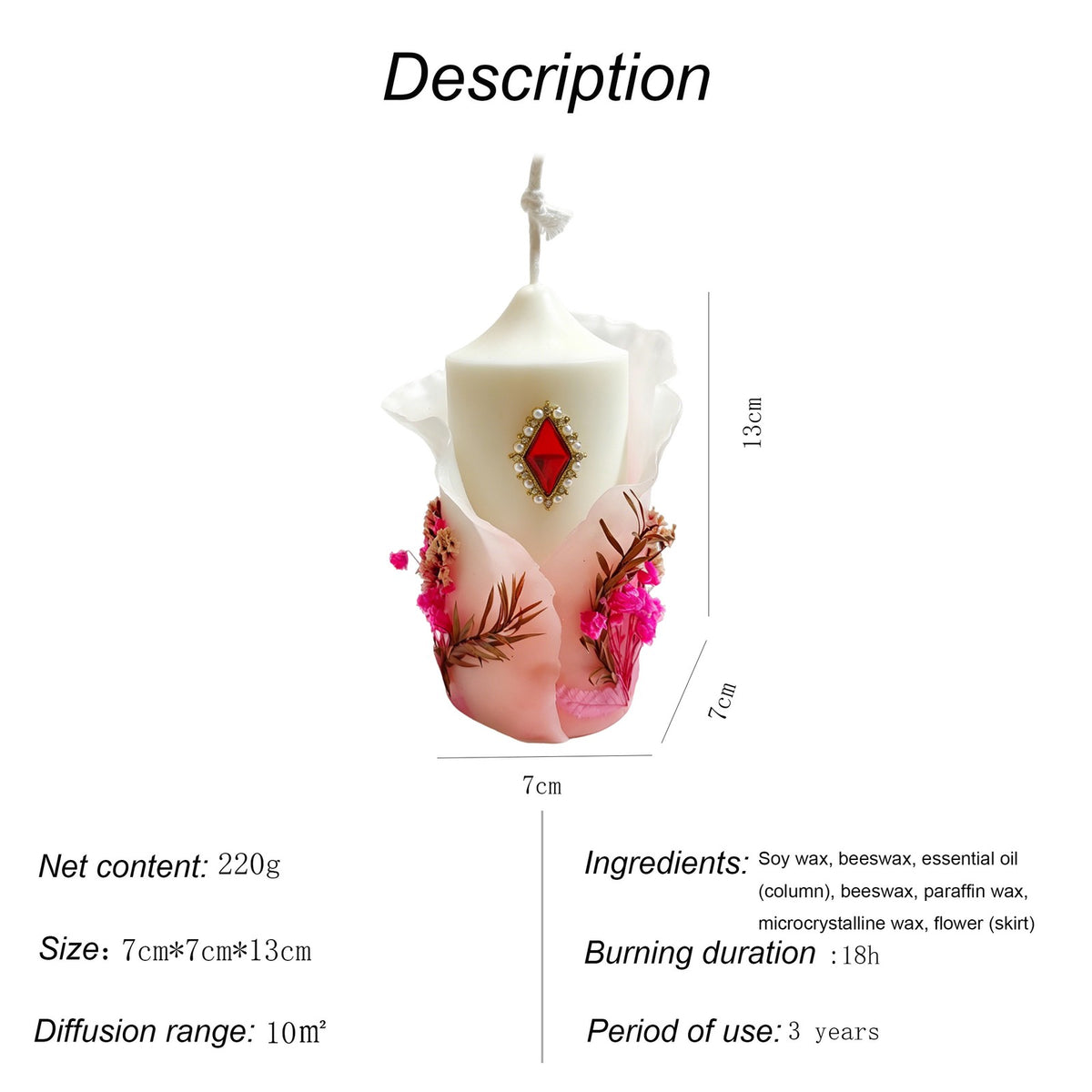 Scented Candles - Handmade Aromatherapy Candles, Bedroom Living Room Flower