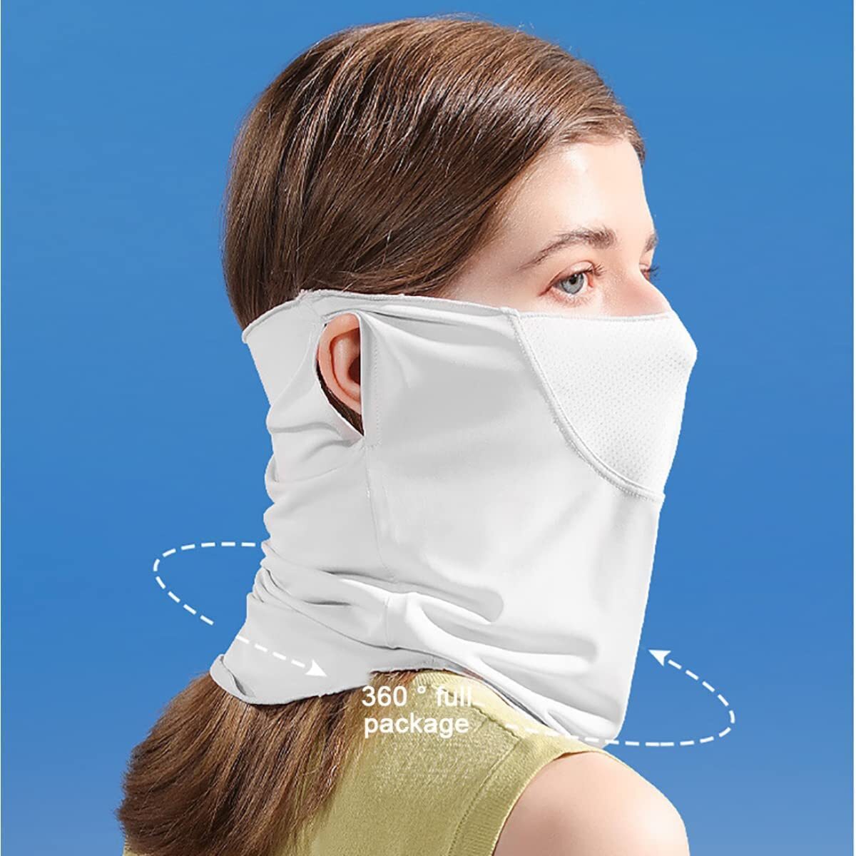 UPF50+ Women's Face Mask Neck Gaiter Scarf Breathable Sun Protection Face Cover