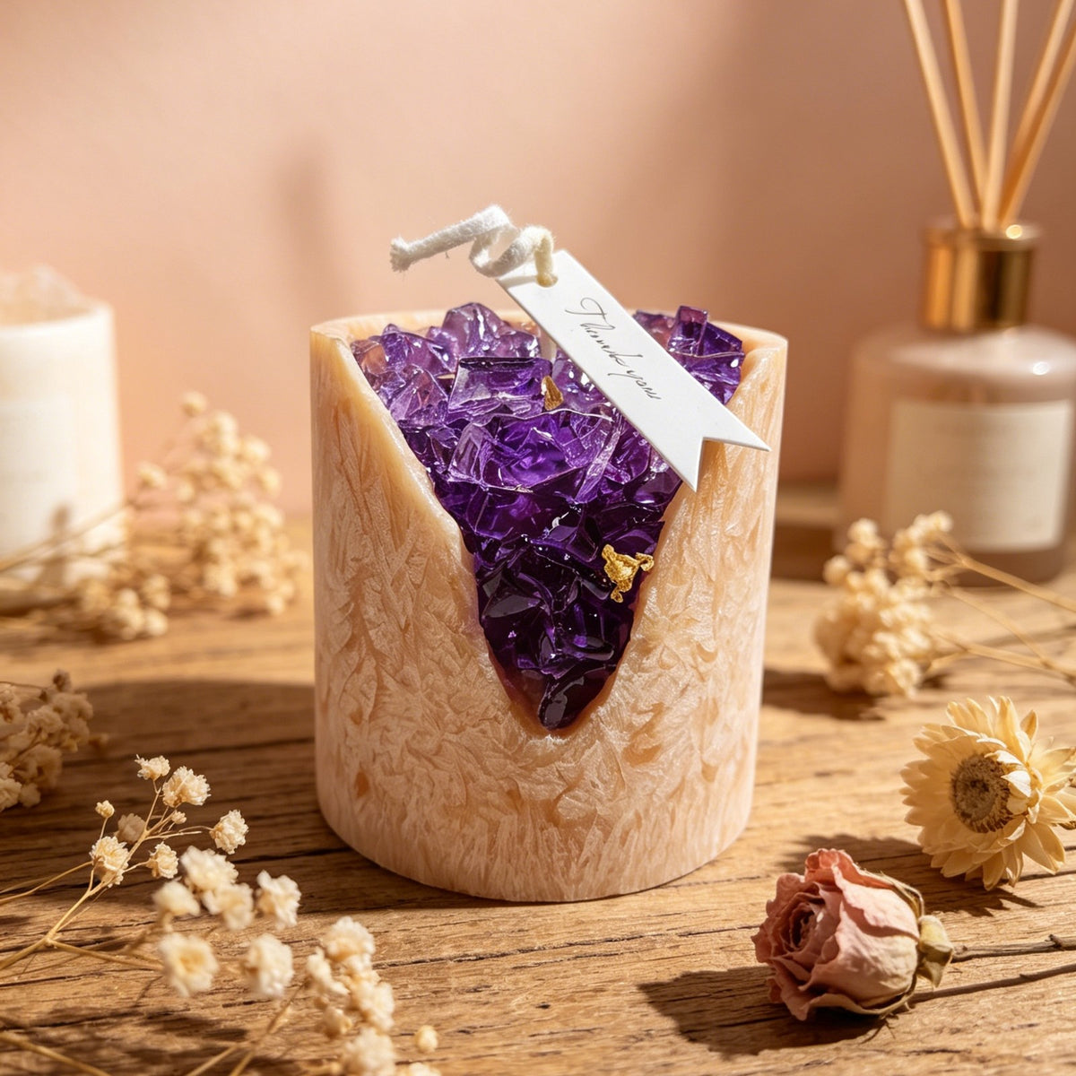 Handmade Aromatherapy Candles - Crystal Shaped Candles Bedroom Ornament Candles