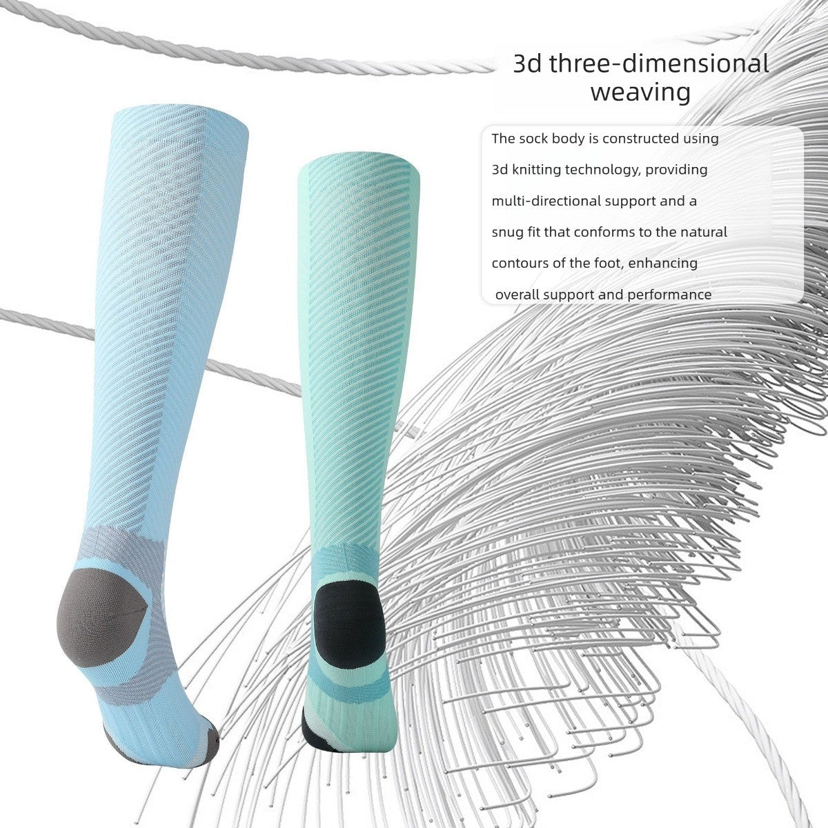 Professional Compression Socks Made of Bamboo Fiber Fabric Running Cycling Socks