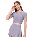 Mesh Sports T-shirts, Women's Short Sleeved Yoga Vest Quick Drying Bra DX5206