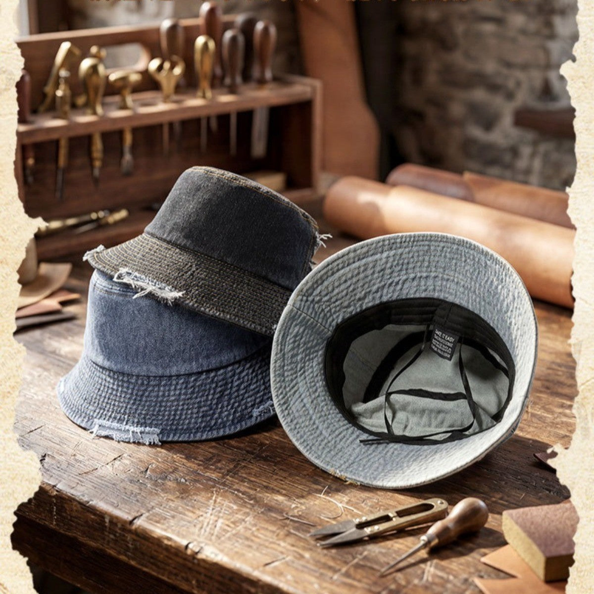 Cotton Bucket Hat for Men Women - Zipper Sun Protection Hat