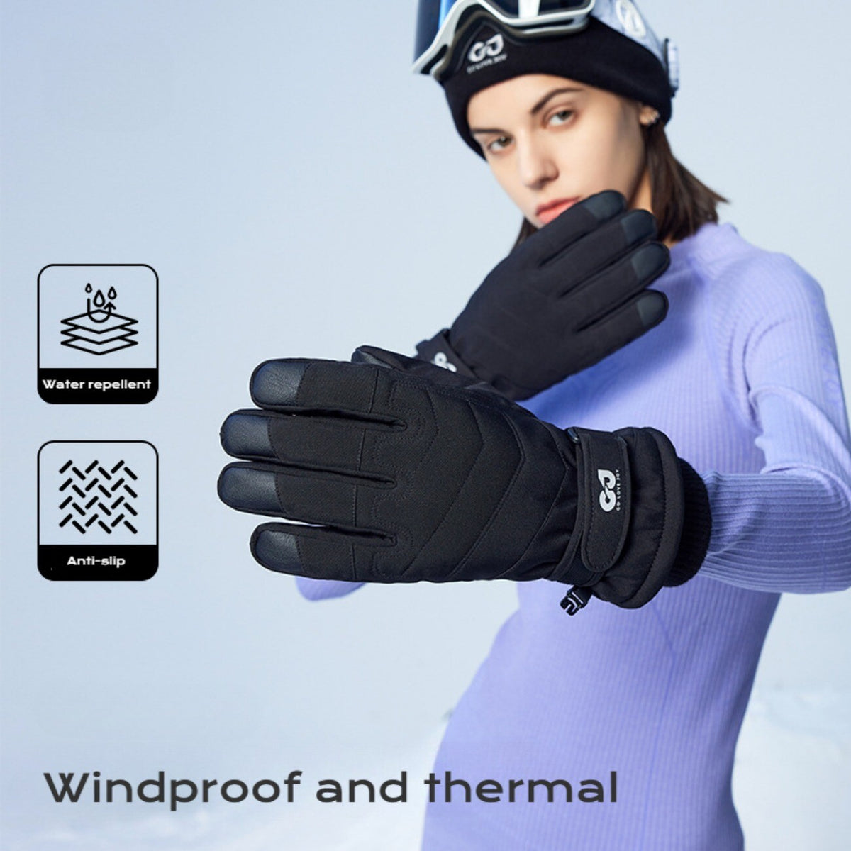 Winter Gloves for Men Women - Windproof Water Repellent Glove for Cycling Skiing