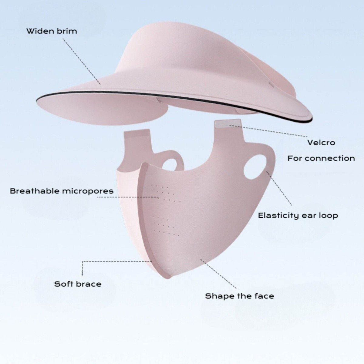 UPF50+ Face Mask with Small Visor for Women - Movagear