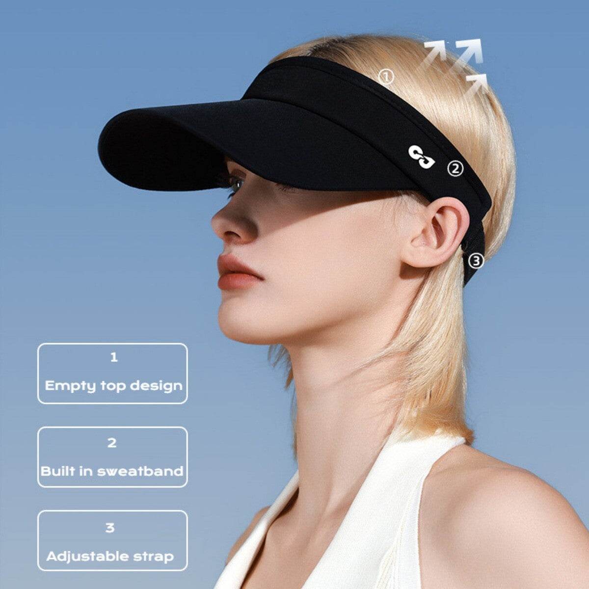 Sun Visor Hat Sports Cap Golf Tennis Beach Adjustable Summer - Visor for Women - Movagear